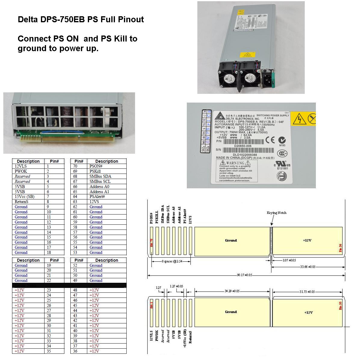 Delta ตัวแรง Delta DPS700EB A 700W 58A Switching Power Supply